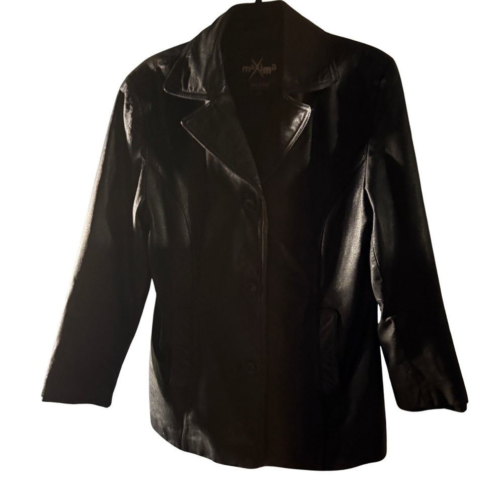 Maxima Black Leather Women's Jacket